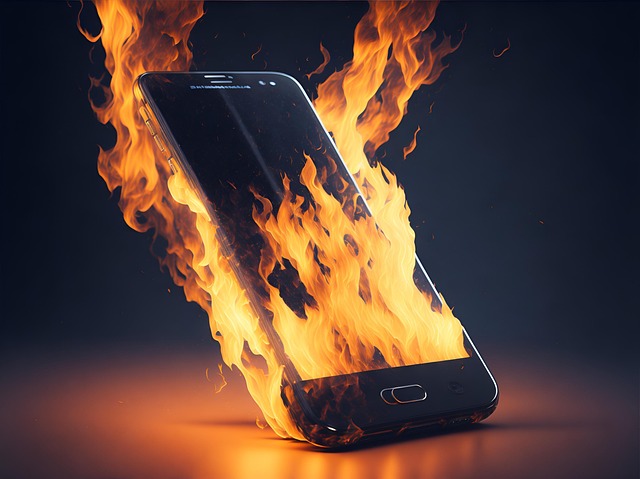 Free ai generated smartphone burning illustration