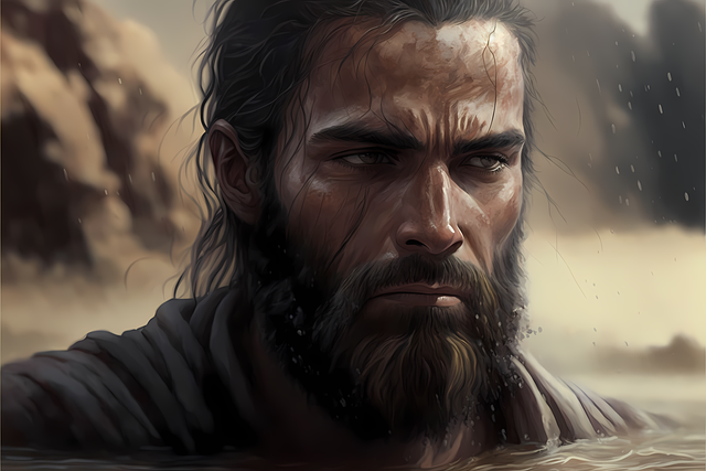 Free realistic portrait biblical character illustration