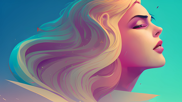 Frau, Fantasie, Art, Wallpaper, Ai