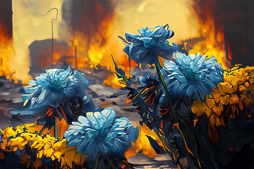 Ai Generado, Flores, Fuego, Destrucción