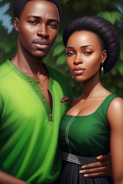 Free african young couple illustration
