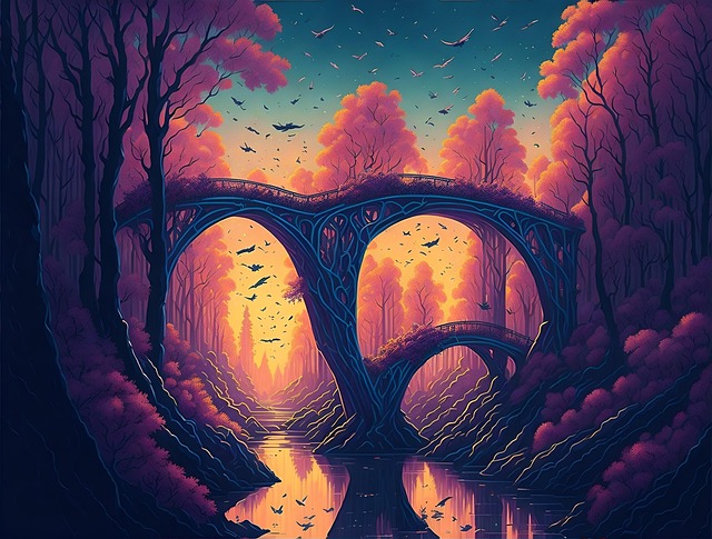 Fantasie, Brücke, Wald, Natur