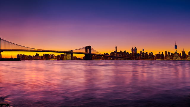 Free sunrise city bridge illustration