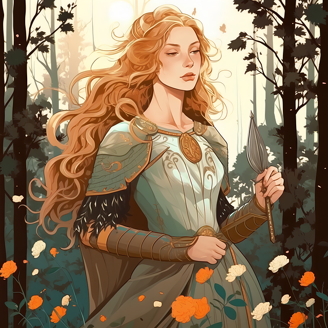 Free ai generated woman warrior illustration