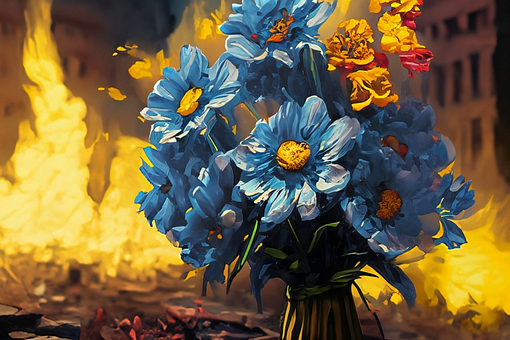 Ucrania, Flor, Guerra, Paz, Azul