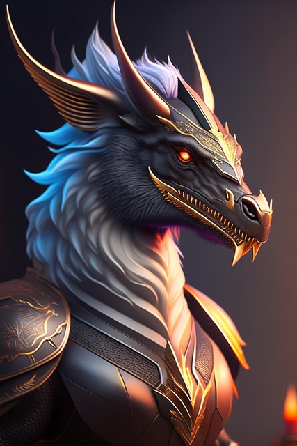 Free ai generated dragon warrior illustration