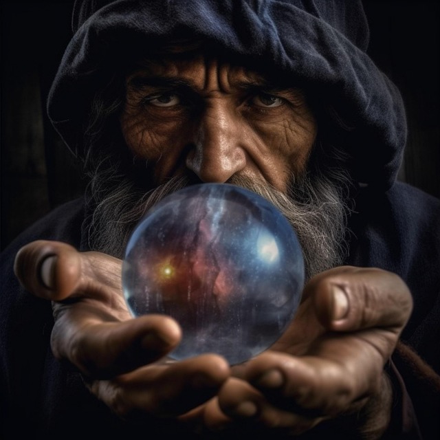 Free ai generated crystal ball magic illustration