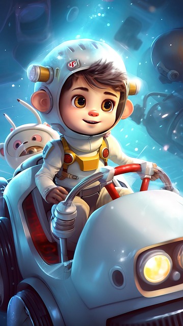 Free ai generated kid car illustration