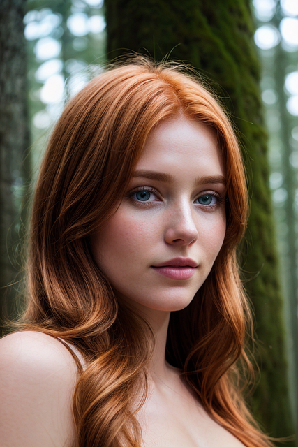 Free redhead peliroja en el bosque wood illustration