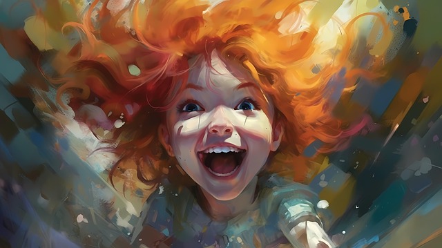 Free ai generated child happy illustration