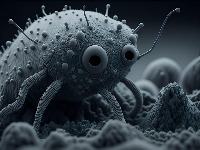 Free ai generated microorganism microscopic illustration