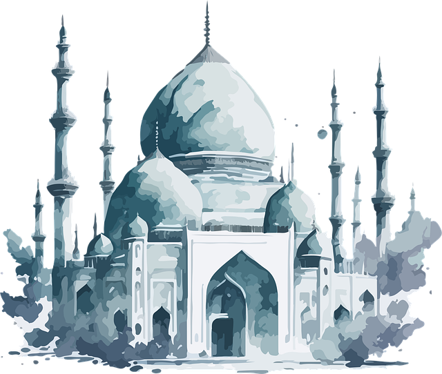 Free mosque temple building illustration