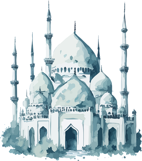 Free mosque temple building illustration