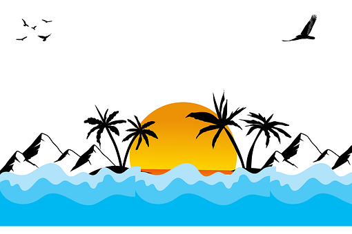 Free Trees Sunrise illustration and picture