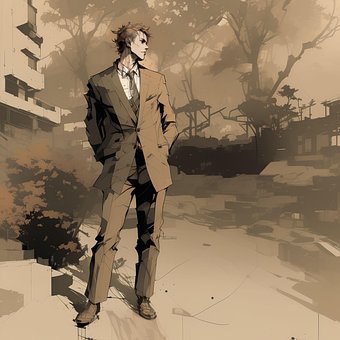 Ai Gerado, Homem, Traje, Gravata