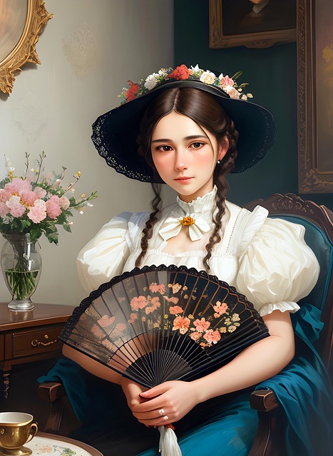 Free ai generated woman fan illustration