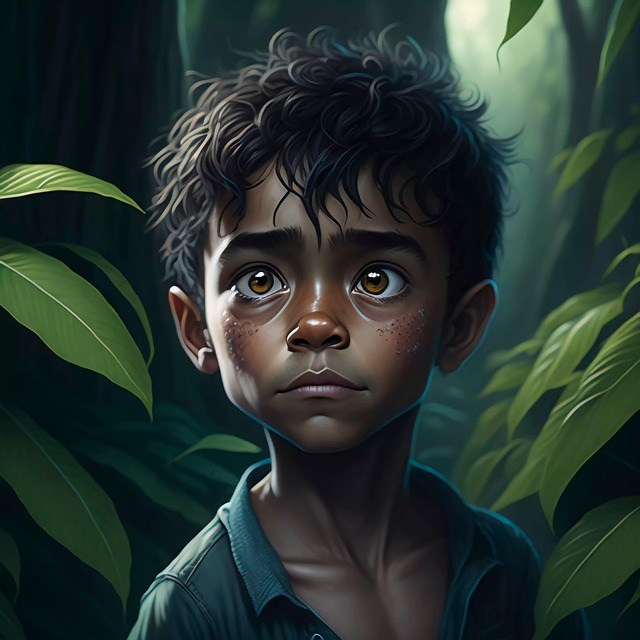 Download free HD stock image of Ai Generated Kid Free ai generated kid jungle illustration