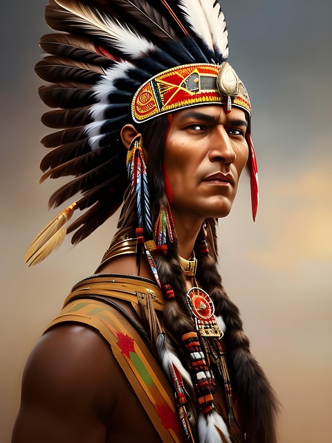 Free ai generated man sioux illustration