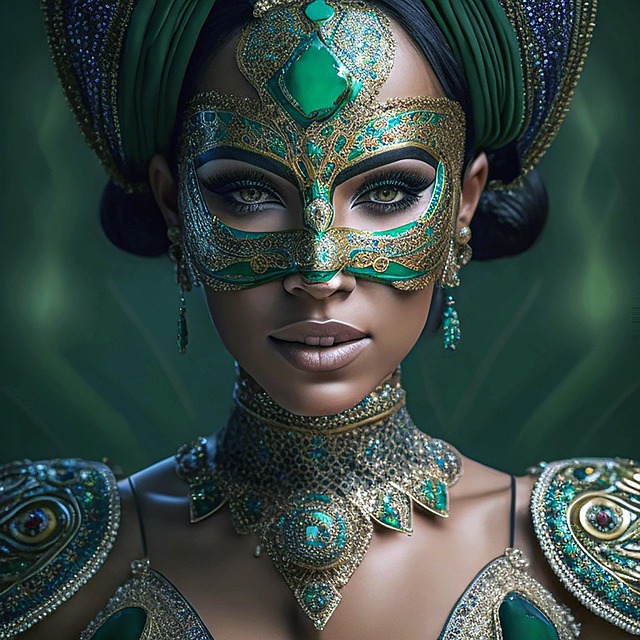 Free ai generated woman mask illustration