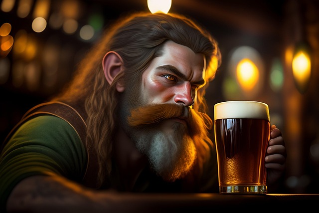 Free ai generated gnome beer illustration