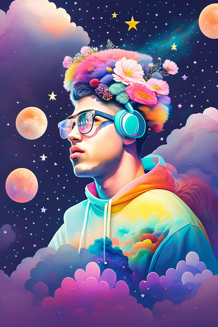 Free ai generated man singer illustration