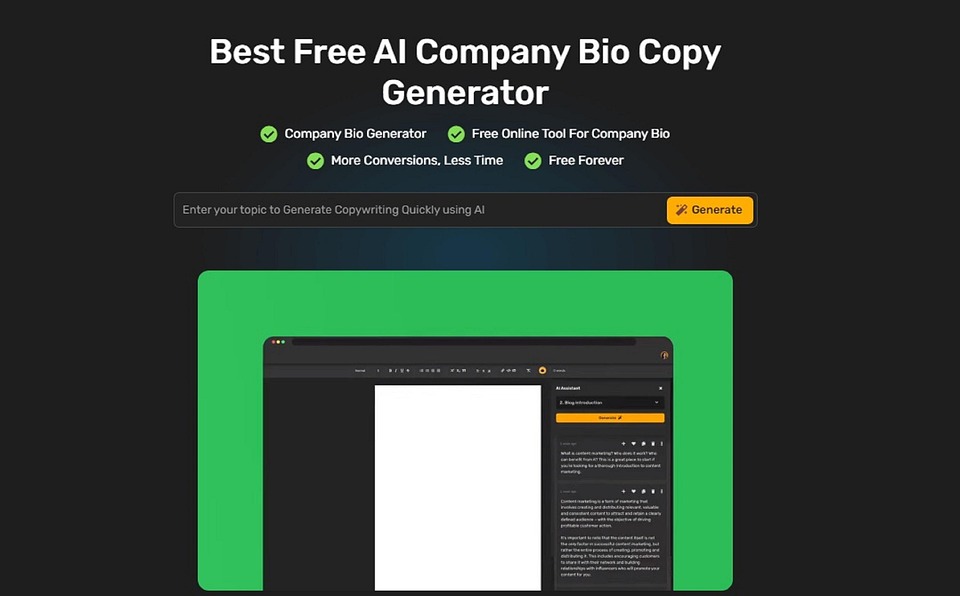 Company Bio Generator - Free photo on Pixabay - Pixabay