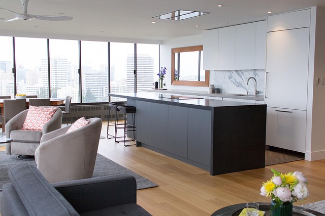 Free Open Kitchen Living Room Interior photo and picture