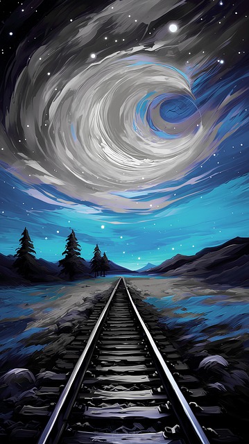 Free future railway painting illustration