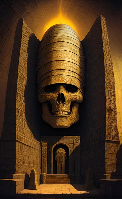 Free ai generated temple tomb illustration