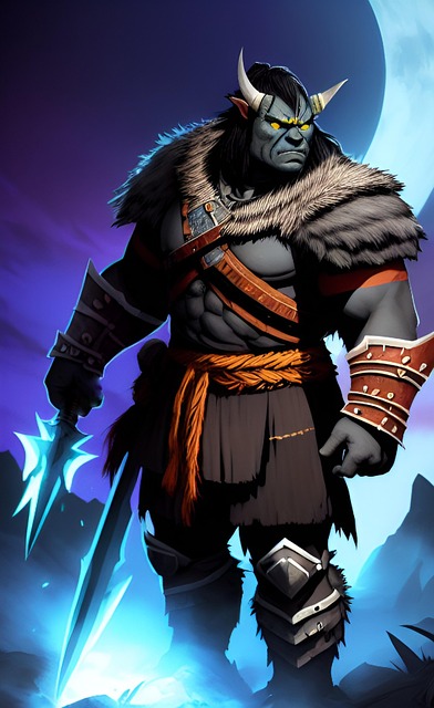 Free ai generated orc monster illustration