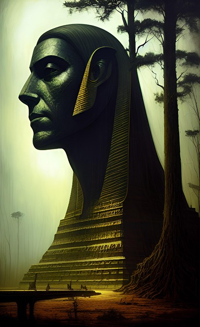 Free ai generated temple sculpture illustration