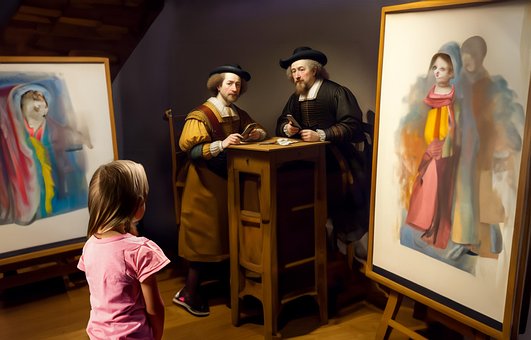 Ai Generado, Niño, Niña, Museo, Arte