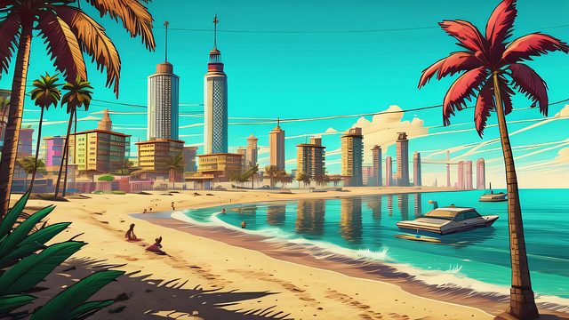 Free beach ai generated fantasy illustration