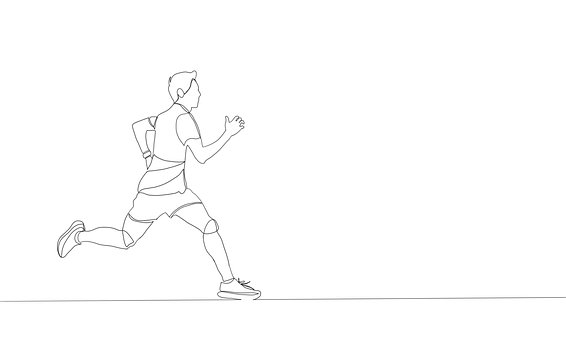 Løber, Én Linje, Sport, Atlet, Fitness