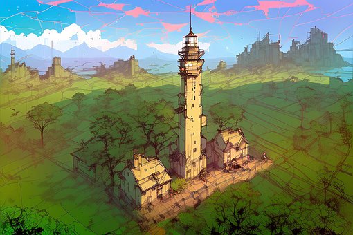 Ai Gerado, Farol, Torre, Baliza, Casas