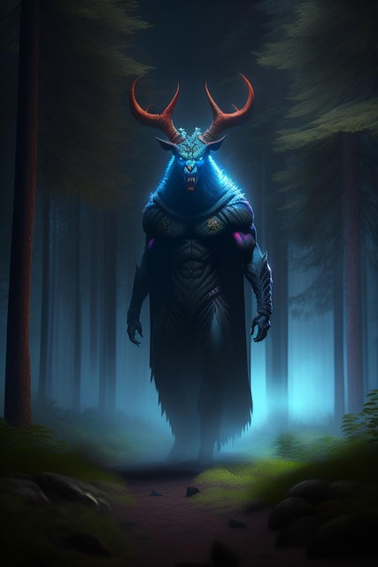Free forest dark demonic illustration