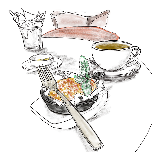 Free coffee cup quiche drawing drawing illustration