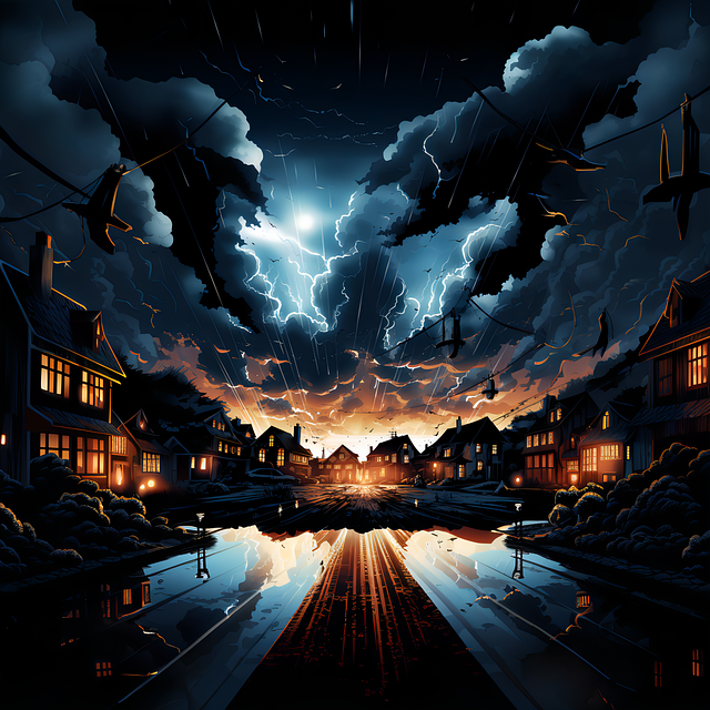 Download free HD stock image of Ai Generated City Free ai generated city storm illustration