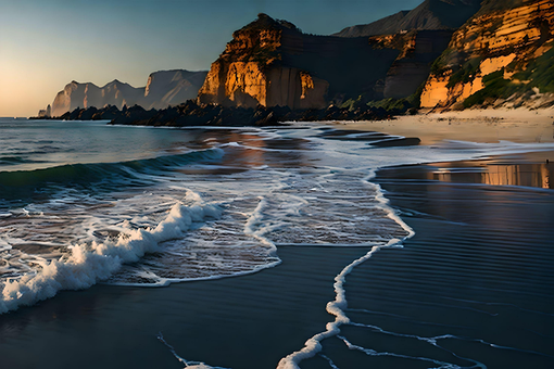 Strand, Meer, Ozean, Landschaft, Berg