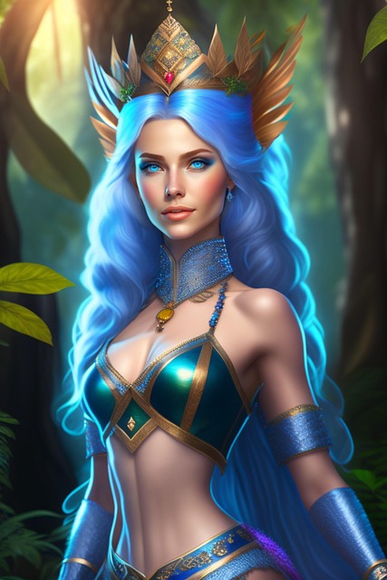 Free ai generated elf forest illustration