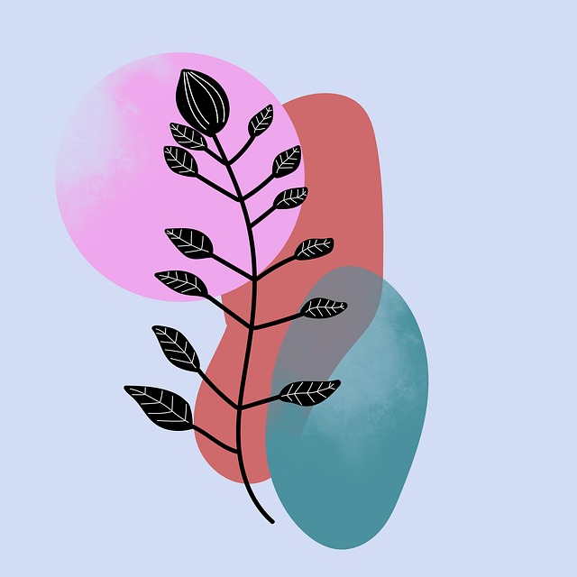 Free botanical forms branch illustration
