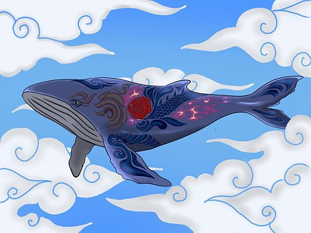 Free Blue Whale Clouds illustration and picture