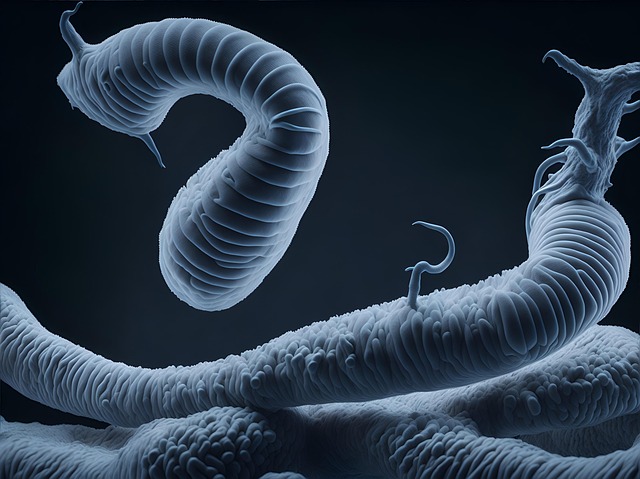 Free ai generated tapeworm parasite illustration