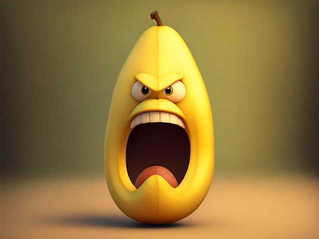 Free ai generated banana angry illustration