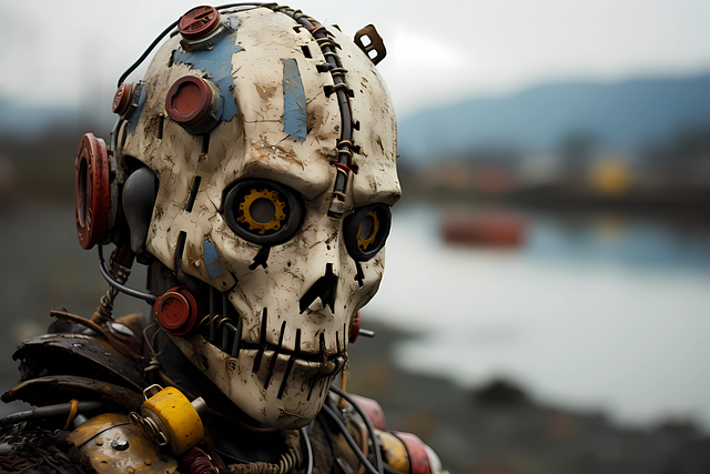 Free ai generated zombie robot illustration