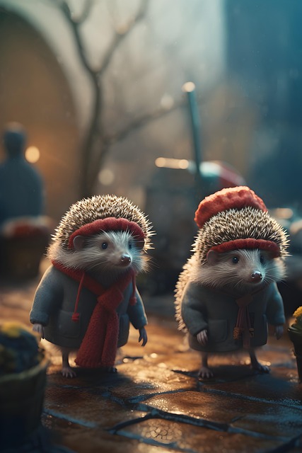 Free ai generated hedgehogs mammal illustration