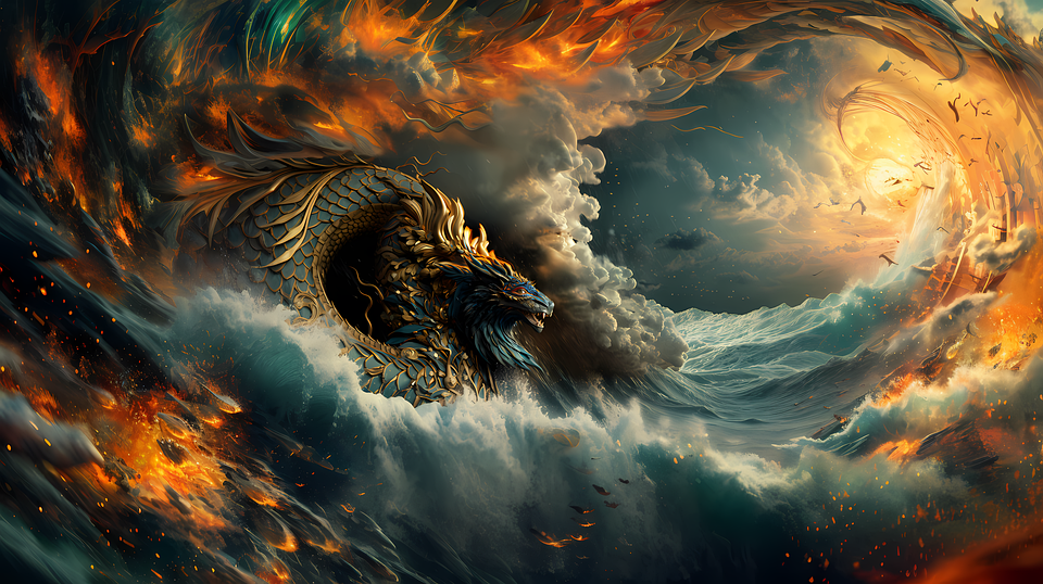 Download Ai Generated Dragon Sea Royalty-Free Stock Illustration Image ...