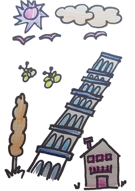 Free der schiefe turm von pisa leaning tower of pisa pisa illustration