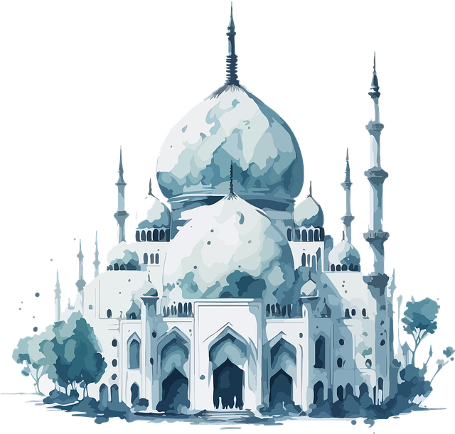 Free mosque temple building illustration