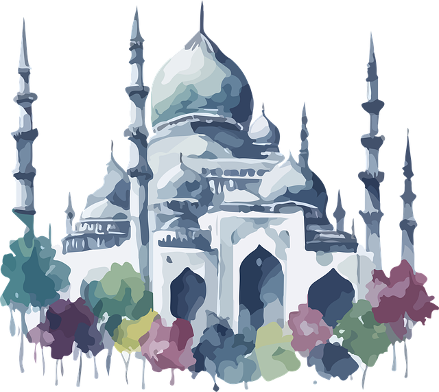 Free mosque temple building illustration